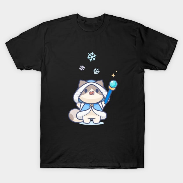 Tiny Ice Mage Kitty T-Shirt by Everything A Cat